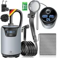 KESSER® Campingdusche Solardusche + Pumpe & Akku 8000mAh Mobile Dusche, Camping Dusche Set mit einstellbarem Duschkopf, 2m Schlauch, Sprühpistole & Halterung für Camping, Garten, Strand & Reisen