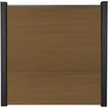 GroJa Steckzaun Solid Rhombus 180 cm x 180 cm Teak Co-Extrudiert