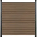 GroJa Solid Rhombus BPC-Steckzaun Sichtschutzzaun Teak co-extrudiert Sichtschutz Rhombuszaun