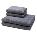 Möve - 4 teiliges Frottier-Set - Superwuschel (2 X Handtuch 2 X Duschtuch im Set) - 520 g/m2 - Baumwolle - Walkfrottee - saugstark - weich und flauschig - Stone