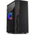 88881330 Inter-Tech B-02 RGB Tower PC Schwarz ATX micro Acryl Blau Grün Rot ~D~