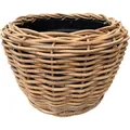 VAN DER LEEDEN DRYPOT Rattan grob Pflanzkübel Grau Ø 83 cm Höhe 61 cm Sylter