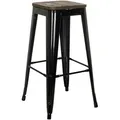 Mid.you Barhocker, Schwarz, Holz, Metall, 44x77x44 cm, stapelbar, Sitzfläche 360° drehbar, abwischbar, Esszimmer, Barmöbel, Barhocker