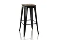 hjh OFFICE Barhocker VANTAGGIO HIGH WS Tresenhocker Stahl / Ulmenholz (1 St), Tresenhocker im Industrial Style aus Metall, Holz Sitzfläche drehbar