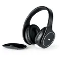 Meliconi, Digital Smart, Bluetooth Kopfhörer, Ergonomische Wireless TV Kopfhörer, Kompakte USB-Basis und langlebige Batterie, 2 Übertragungskanäle, mit AUX-Kabel und Toslink-Eingang verwendbar