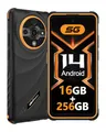 Ulefone Armor X31 Pro 5G Outdoor Handy 2025, 16GB+256GB/SD-2TB, 64MP+25MP Nachtsicht mit Blendende Taschenlampe 6050mAh 6,56” 120Hz Android 14 Handy 3-Slots/Face ID/Fingerprint/GPS/OTG/NFC Orange