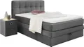 Boxspringbett - Grau - Mikrofaserbezug - Kaltschaumtopper - 140 x 200 cm