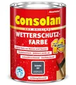 Consolan Wetterschutzfarbe, Deckender Holzschutz für Außen, Schiefer, 750 ml