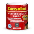 Consolan Wetterschutzfarbe 750 ml Schiefer Deckend Außen Dauer Holzschutz