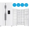 PKM Side by Side NoFrost Kühlschrank Wasserspender Große Türgriffe 439 L Weiß - Weiß