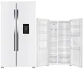 PKM SBS450 NFDWDEW, Side by Side Kühl-Gefrierkombination 439 L/NoFrost/Wasserspender/151 Liter 4 Gefrierfach/40 dB/Freistehend (Weiß)