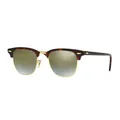 Ray-Ban Clubmaster Flash Lenses Gradient, Erwachsener, Uni, Clubmaster, Quadratisch, Halbe Einfassung, Gold, Schildkröte