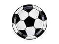 Pappteller 18cm 6er Set Fußball Partyteller Partygeschirr Kindergeburtstag Jungen schwarz weiß/PartyDeco Pappteller in Form eines Fußballs Einweggeschirr Pappteller Tischdekorationen Kuchenteller
