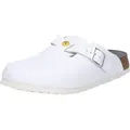 Birkenstock Boston ESD Pantolette weiß schmale Weite Gr. 39 - Weiß - 39