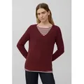 s.Oliver Longpullover Strickpullover Strickpullover aus Baumwollmix mit V-Ausschnitt rot S (36)