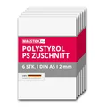 6er Set Polystyrol Platten weiß I DIN A5 Kunststoff-Hartplatten PS Zuschnitte I 14,8 x 21 cm I 2 mm Stärke I für Modellbau Architektur DIY I mag264