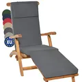 Beautissu Luxus Deckchair Auflage Sonnenliege 175x45x5cm LoftLux DC – Bezug Abnehmbar – Polsterauflage für Liegestuhl Auflage Gartenliege Polster – Liegenauflage Gartenmöbel Kissen Anthrazit
