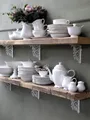 Chic Antique Kaffeeservice Provence Porzellan Geschirr Serie Tassen Schalen Tablett in Varianten, 1 Personen, Porzellan, Französisch elegantes Design mit skandinavischer Schlichtheit