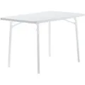 Sieger Gartenklapptisch, Weiß, Metall, rechteckig, Rundrohr, 70x72x115 cm, klappbar, platzsparend, Freizeit, Campingzubehör, Campingtische