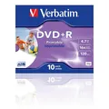 VERBATIM DVD+R AZO 4.7GB 16x 10er Jewel Case Wide Inkjet bedruckbar Rohlinge