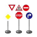 Verkehrszeichen-Set, 75 cm hoch, 6 Straßenschilder mit 3 Ständern