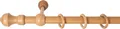 SN Deco - Stilgarnitur Gardinenstange Vorhangstange Ares, Holz, 28 mm, 1-Lauf, Komplettset mit Ringen, Farbe Eiche, 120 cm