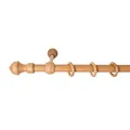 SN Deco - Stilgarnitur Gardinenstange Vorhangstange Ares, Holz, 28 mm, 1-Lauf, Komplettset mit Ringen, 120 cm (Eiche)