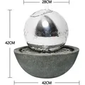 Köhko 30 Cm Kugelbrunnen 21008 Aus Edelstahl Mit Led-beleuchtung Und Harzbecken