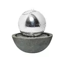 Köhko 30 cm Kugelbrunnen 21008 aus Edelstahl mit LED-Beleuchtung und Harzbecken