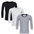 TupTam Langarmshirt Kinder – 3er Pack Unterhemden Jungen & Mädchen, 100% Baumwolle, Unisex, Farbe: Farbenmix 1, Größe: 128