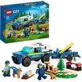 LEGO 60369 City Mobiles Polizeihunde-Training, Polizeiauto-Spielzeug mit Anhänger, Hunde- und Welpenfiguren, Tier-Set für Kinder ab 5 Jahren - Bunt