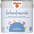 Wandfarbe in beruhigendem Blau ALPINA Farbenfreunde Seebärblau 2,5L