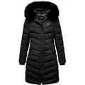 REPUBLIX Winterjacke AITANA Damen Gefütterte Dicke Winter Jacke Mantel Parka mit Kapuze schwarz XXL