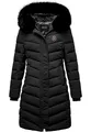 REPUBLIX Damen Gefütterte Dicke Winter Jacke Mantel Parka mit Kapuze RJ-8016 Schwarz XXL