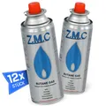 Z.M.C 12x Butan Gaskartuschen 227g mit Ventil Typ MSF-1a, Universal Gaskartusche Butangas Kartuschen mit Bajonett Anschluss für Campingkocher, Gasheizung, Gasbrenner, Unkrautbrenner