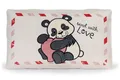 Kissen Love Panda 43x25cm - weiß - Flauschiges Kuscheltierkissen für Kinder und Erwachsene, Plüschkissen ideal für Zuhause, Kindergarten oder unterwegs | 62617