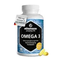 Omega 3 Kapseln hochdosiert, 400 mg EPA & 300 mg DHA in Triglycerid-Form für 3 Monate, 1 Kapsel pro Tag, 1000 mg Fischöl aus nachhaltigem Fischfang, höchste Bioverfügbarkeit, Made in Germany