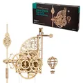 Ugears Aero Clock 3D Holzpuzzle Erwachsene - Wanduhr Modellbausatz Erwachsene - Mechanische Pendeluhr Bauset mit Schwerkraft-Antrieb Holz Modellbau 3D Puzzle Geburtstagsgeschenk- 320 Teile