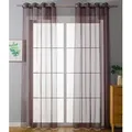 Gardinenbox Gardine (2 St), Ösen, transparent, Voile, Ösenvorhänge Voile »Uni« Bleibandabschluß 20332-cn2 braun 140 cm x 245 cm