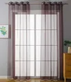 2er Set Ösenvorhänge Transparent »Uni« Gardine Bleiband HxB 245x140 cm Braun