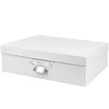 Rössler SOHO Aufbewahrungsbox mit Deckel A4 | Aufbewahrungsbox aus Papier | Bad Organizer | Organizer Küche | Organizer Schminke | Boxen Aufbewahrung | 34 x 26 x 10 cm | 1 Stück | Farbe: Weiß | Weiss