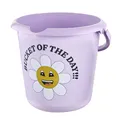 keeeper ilvie Eimer mit integrierter Mess-Skala und ergonomischem Griff, 10 l, Design: Happy Flower, Soft Purple