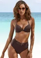 s.Oliver Highwaist-Bikini-Hose "Rome", mit abnehmbarem Gürtel, Gr. 36 - N-Gr, braun N-Gr