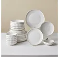 Karaca Geschirr-Set Karaca Stream Pumpkin Bone China Tafelservice 24-tlg., 6 Pers., Weiß