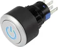 TRU Components 1303031 LAS1-AWY-11T/B/12V/P Drucktaster 250 V/AC 3A 1 x Aus/(Ein) tastend Blau IP65 1St.