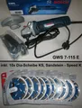 Bosch GWS 7-115 Winkelschleifer + 10x Speed K ESTRICH 115 Trennscheibe Sandstein