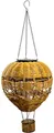 Northpoint Solar Heißluftballon LED Lampe aus Rattan – Wetterfeste Solar Hängelaterne für Garten, Balkon & Terrasse – Boho Deko Windlicht mit warmweißem Licht – Outdoor Solarleuchte zum Aufhängen