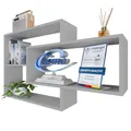 TRAUMMÖBEL Wandregal Silbergrau Bücherregal Holz Hängeregal Schweberegal für Wohnzimmer für Deko, Schlafzimmer und Küchenregal Gewürzregal