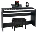 Elegantes Stagepiano Set mit 88 Hammer-Tasten, 14 Sounds & viel Zubehör Schwarz