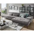 Ecksofa Couch rechts MP-IN20126 Cord Famosa grey mit Sitztiefenverstellung